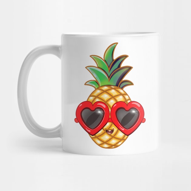 Pineapple Heart-Shaped Sunglasses by Purple Canvas Studio